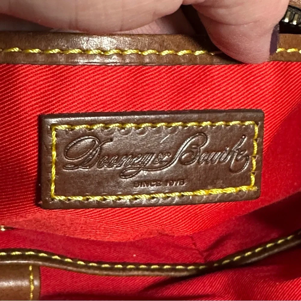 Dooney & Bourke Pebble Leather Satchel Shoulder Bag – Brown with Lock Detail - Picture 8 of 15